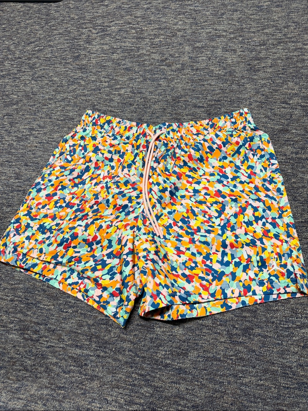 Jordan Men’s Multicolor Printed Swim Trunks — Blue, Yellow, Red, Pink, Green